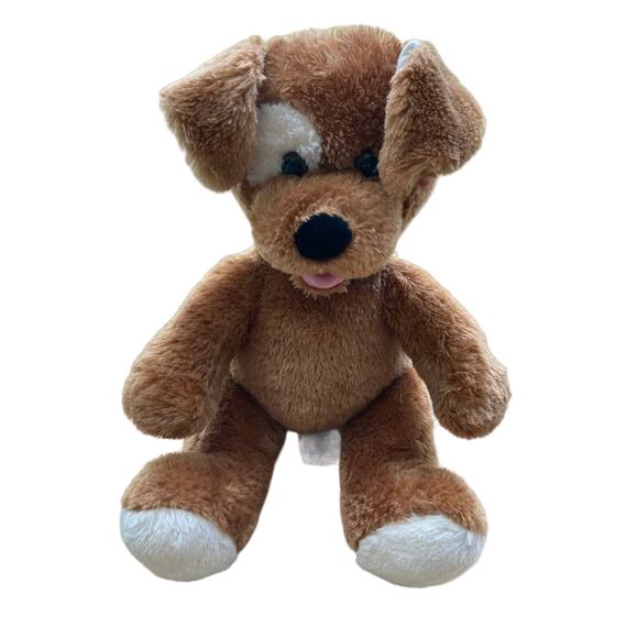 Build-A-Bear Workshop Plush Brown Dog White Eye Patch 15 inches - Picture 1 of 9